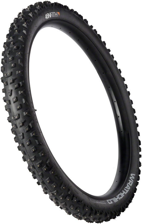 45NRTH Wrathchild Tire - 27.5 x 3.0, Tubeless, Folding, Black, 120 TPI, 252 XL Concave Carbide Aluminum Studs - Tires - Wrathchild Trail Tire