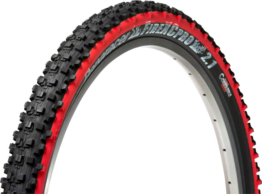 Panaracer Fire Pro Tubeless Compatible 26 x 2 .1 Tire, Folding Bead, Black/Red