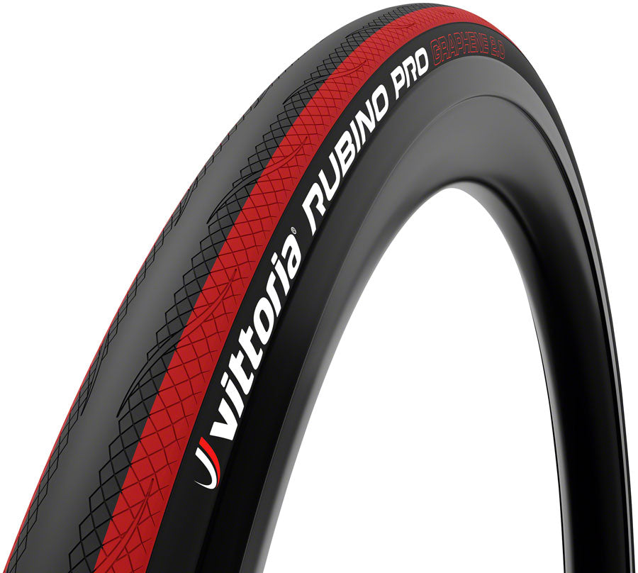 Vittoria Rubino Pro Tire - 700 x 25, Clincher, Folding, Black/Red, G2.0