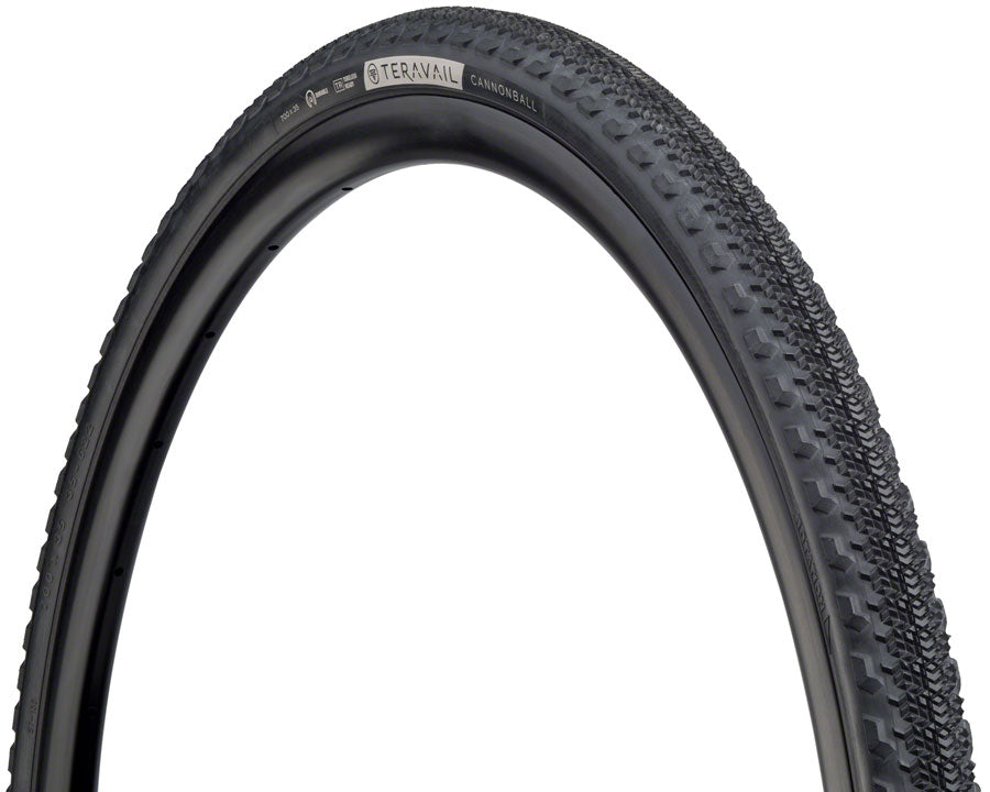 Teravail Cannonball Tire - 700 x 38, Tubeless, Folding, Black, Durable, Fast Compound