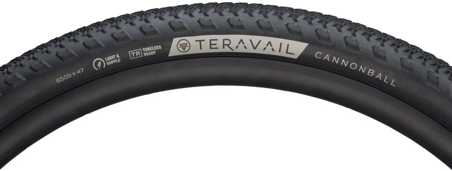 Teravail Cannonball Tire - 650b x 47, Tubeless, Folding, Black, Light and Supple, Fast Compound - Tires - Cannonball Tire