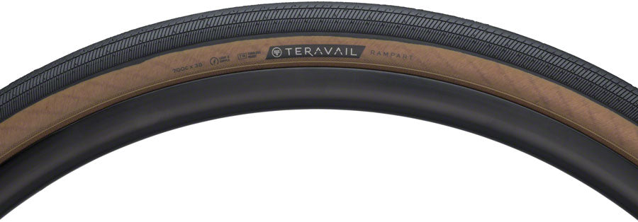 Teravail Rampart Tire - 700 x 38, Tubeless, Folding, Tan, Light and Supple, Fast Compound - Tires - Rampart Tire