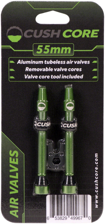 CushCore Valve Set - 55mm, Green - Tubeless Valves - Tubeless Valves