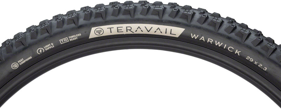 Teravail Warwick Tire - 29 x 2.3, Tubeless, Folding, Black, Light and Supple, Fast Compound - Tires - Warwick Tire