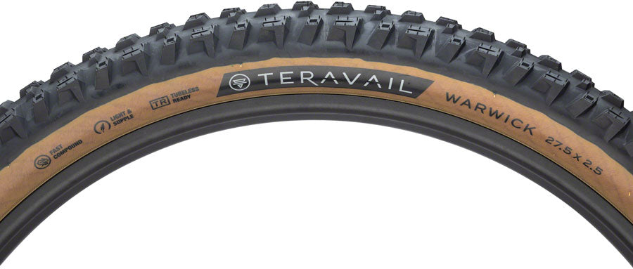 Teravail Warwick Tire - 27.5 x 2.5, Tubeless, Folding, Tan, Light and Supple, Fast Compound - Tires - Warwick Tire