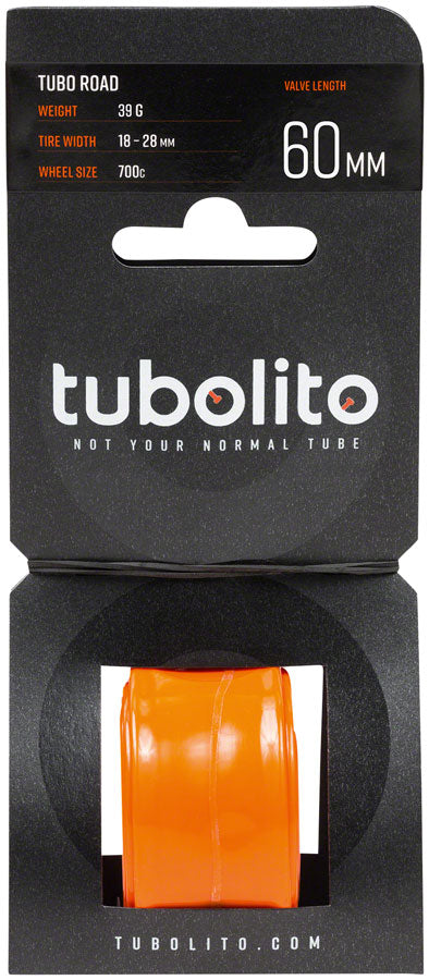 Tubolito Tubo Road Tube - 700 x 18-32mm, 60mm Presta Valve, Orange - Tubes - Tubo Road Tube