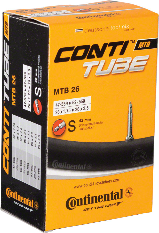 Continental Standard Tube - 26 x 1.75 - 2.5, 42mm Presta Valve MPN: C1500626 Tubes Standard Tube