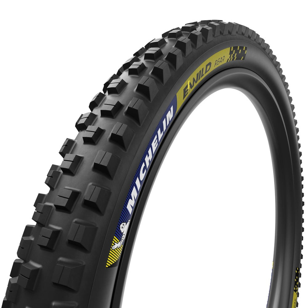 Michelin E-Wild Rear Racing Line Tire - 27.5 x 2.6, Tubeless, Folding, Blue & Yellow Decals MPN: 90532 UPC: 086699011640 Tires E-Wild Racing Line Tire