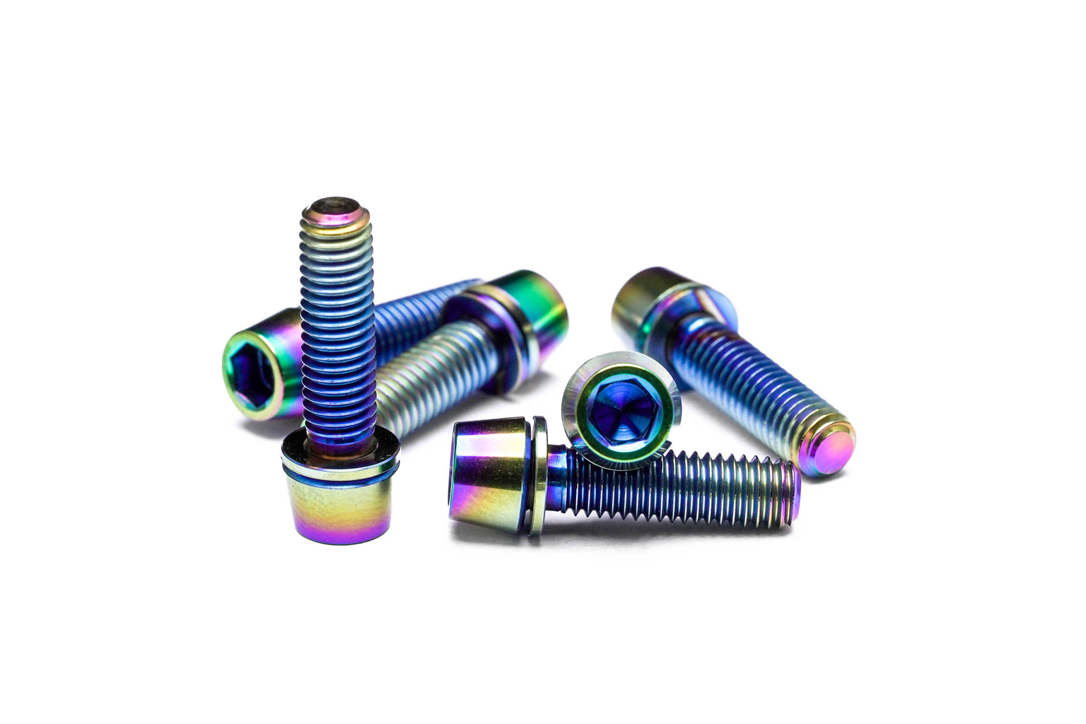 Trail One Components Titanium Stem Bolts Upgrade Kit - Rainbow MPN: 0016-Rainbow Stem Small Part Titanium Stem Bolt Upgrade Kit