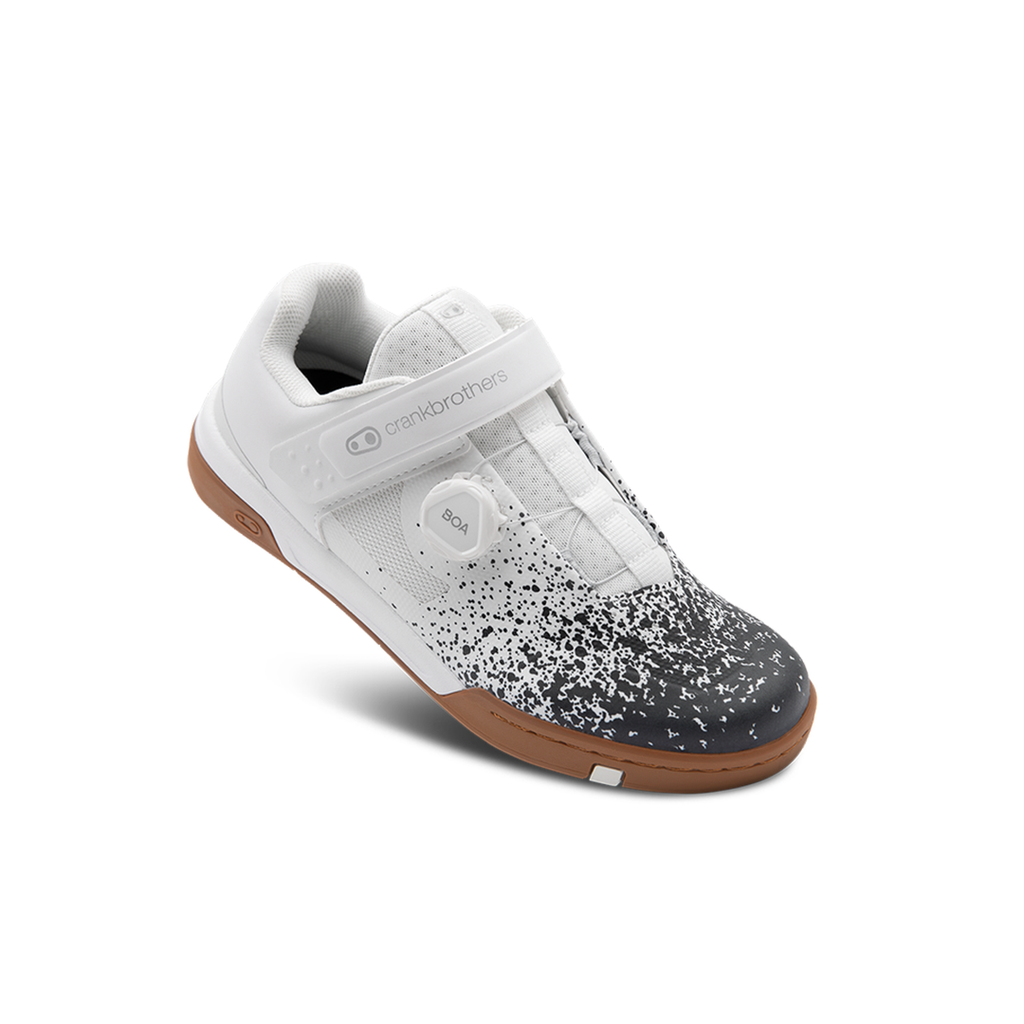 Crank Brothers Stamp BOA Flat Shoe - Black White Gum Splatter, Size 10.5 - Flat Shoe - Stamp BOA Flat Shoe
