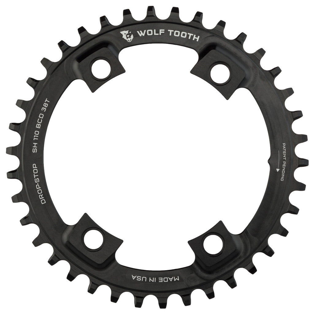 Wolf Tooth 38T Chainring: for Shimano Road 110 Asymmetric 4-bolt Cranks Black