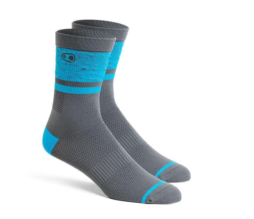 Crank Brothers Icon MTB Socks, SM/MD, Black / Blue Splatter