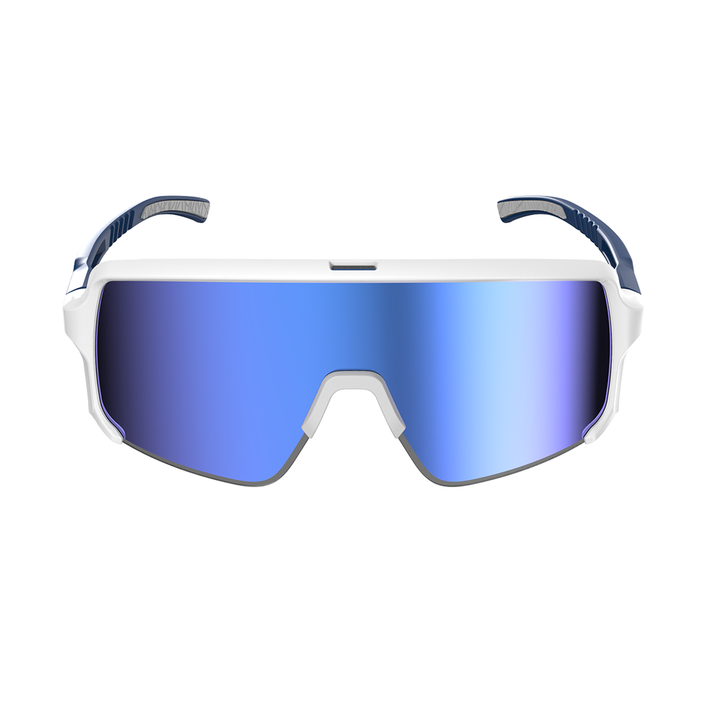 Dirdy Bird Peak Sunglasses Freeze, White/Navy, Blue mirror Lens - Sunglasses - Peak