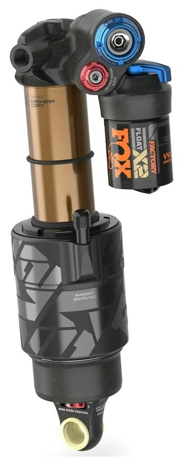 FOX FLOAT X2 Factory Rear Shock - Trunnion Metric, 185 x 55 mm, 2-Position Lever, Kashima Coat MPN: 979-01-127 UPC: 821973478876 Rear Shock FLOAT X2 Factory Rear Shock