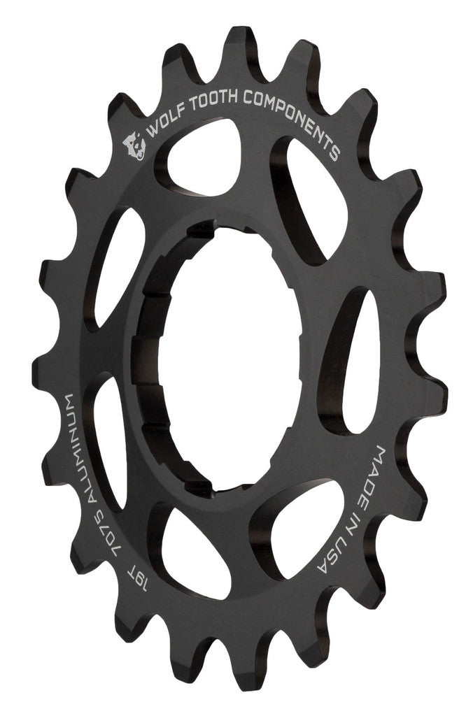 Wolf Tooth Single Speed Aluminum Cog - 19t, Compatible with 3/32" Chains, Black - Driver and Single Cog - Aluminum Single Speed Cog