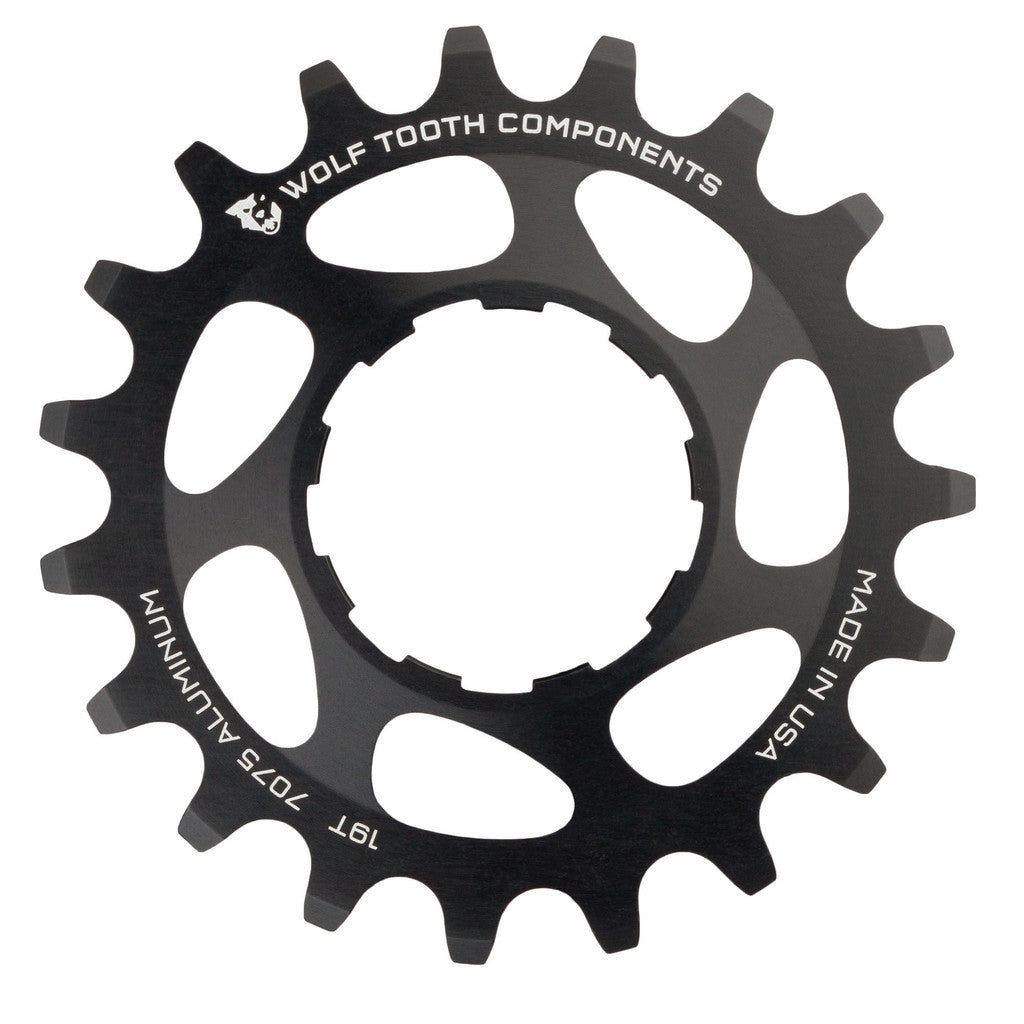 Wolf Tooth Single Speed Aluminum Cog - 19t, Compatible with 3/32" Chains, Black MPN: AL-SS-COG19 UPC: 812719021173 Driver and Single Cog Aluminum Single Speed Cog