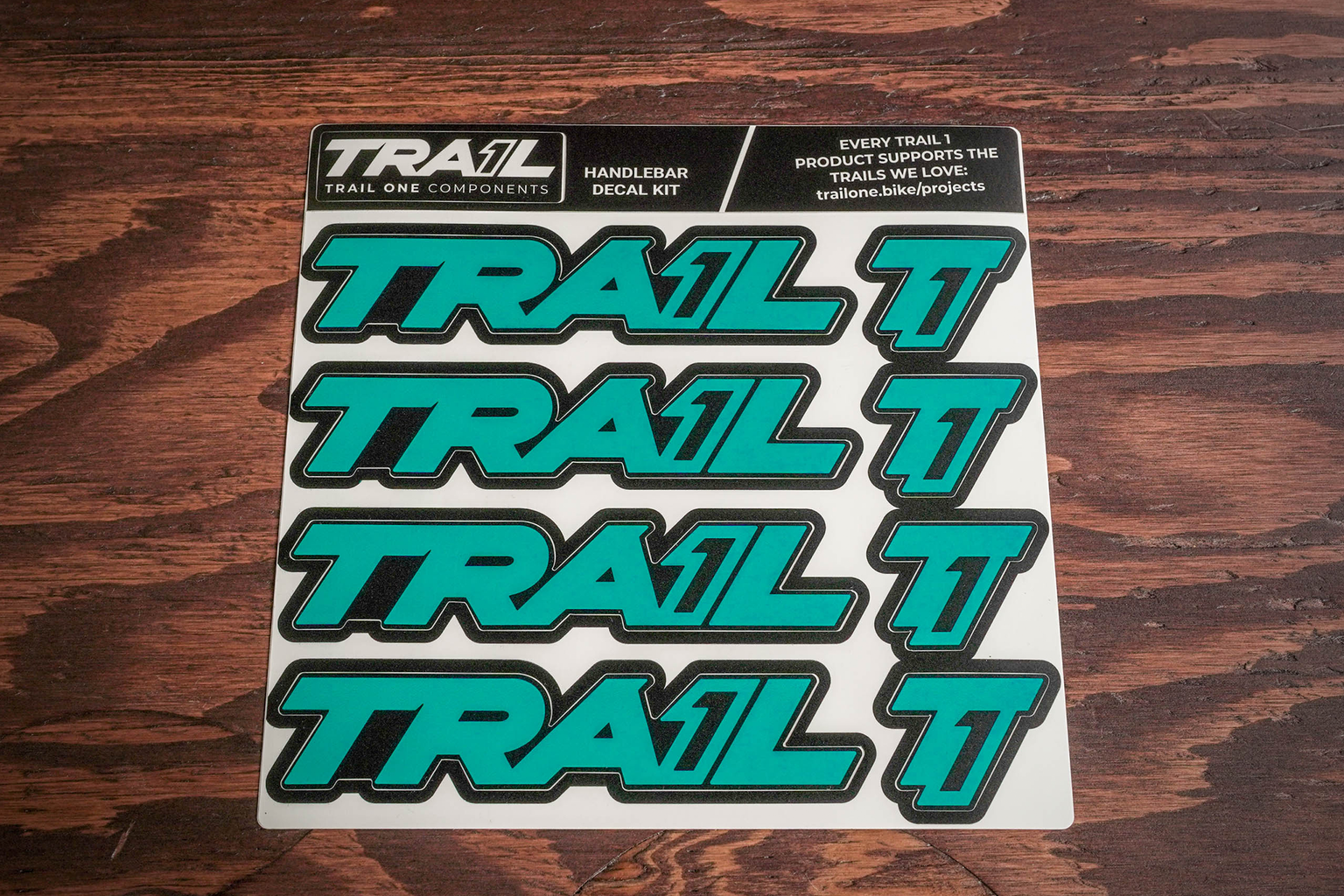 Trail One Components Crockett Handlebar Decal Kit - Turquoise - Sticker/Decal - Crockett Handlebar Decal Kit