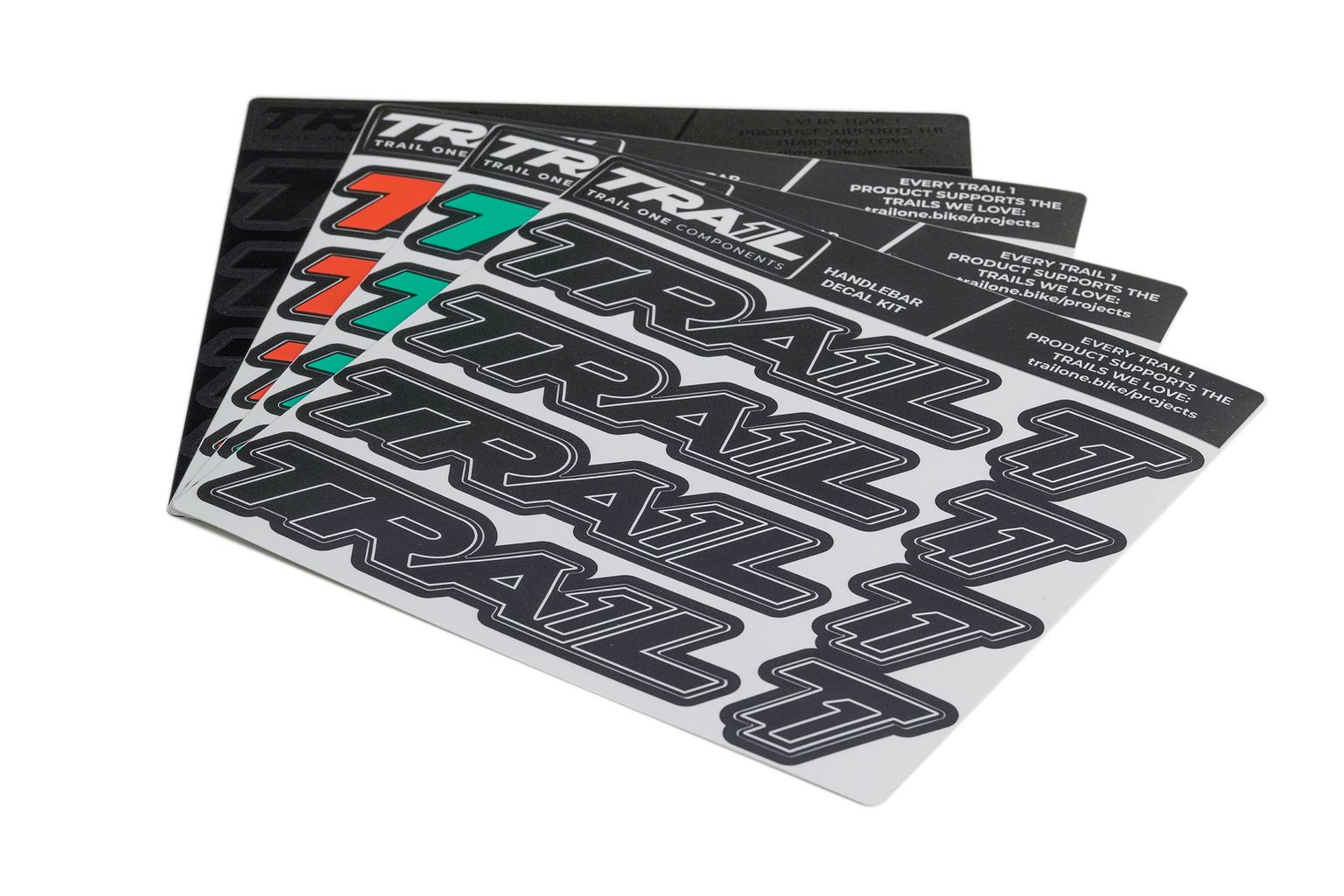 Trail One Components Crockett Handlebar Decal Kit - Black/White Outline MPN: 0018-2 Sticker/Decal Crockett Handlebar Decal Kit
