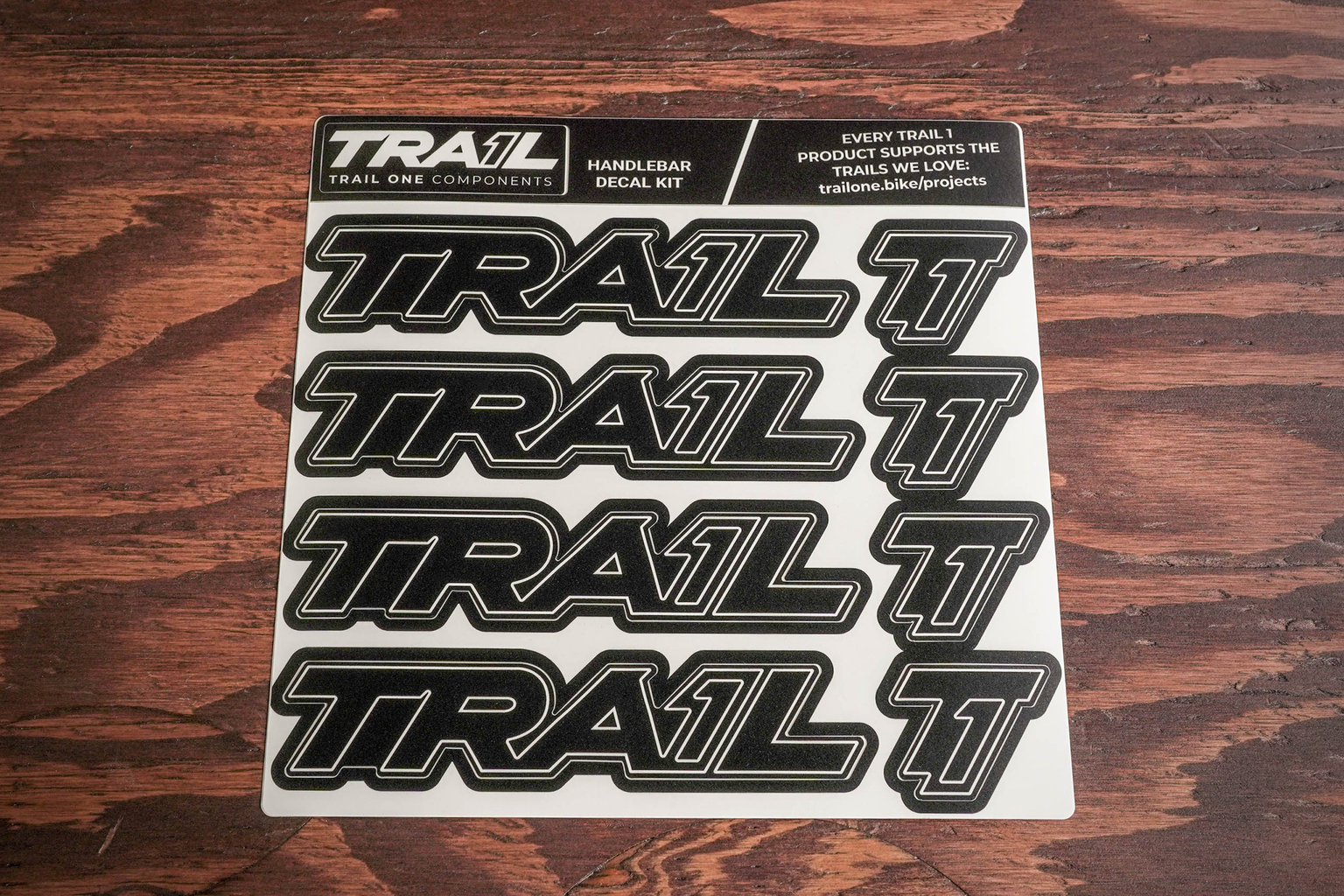 Trail One Components Crockett Handlebar Decal Kit - Black/White Outline - Sticker/Decal - Crockett Handlebar Decal Kit