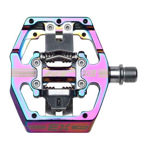 HT Components X3 Pedals - Dual Sided Clipless with Platform, Aluminum, 9/16", Oil Slick MPN: BF-HT-X3-Oil Slick Pedals X3 Pedals