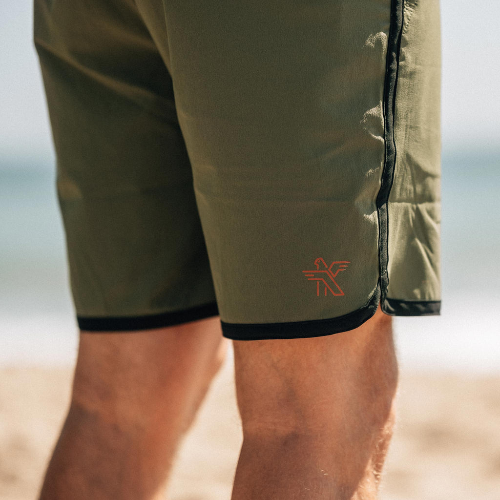 KETL Mtn Alpine Dip-N-More 7" Boardshorts - Quick Dry, Rear Zipper Pocket Men's Swim Trunks Made For Travel Green Beetle Men's - Short/Bib Short - Alpine Dip-N-More 7.5" Board Shorts