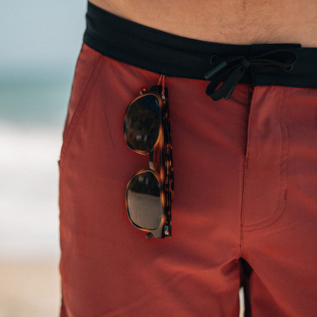 KETL Mtn Alpine Dip-N-More 7" Boardshorts - Quick Dry, Rear Zipper Pocket Men's Swim Trunks Made For Travel Maroon Men's - Short/Bib Short - Alpine Dip-N-More 7.5" Board Shorts
