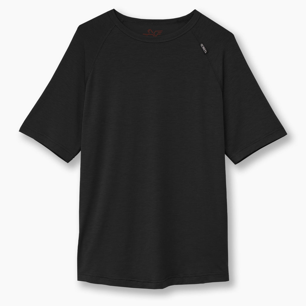 KETL Mtn Departed Featherweight Performance Travel Tee - Men's Athletic Lightweight Packable Short Sleeve Shirt Black