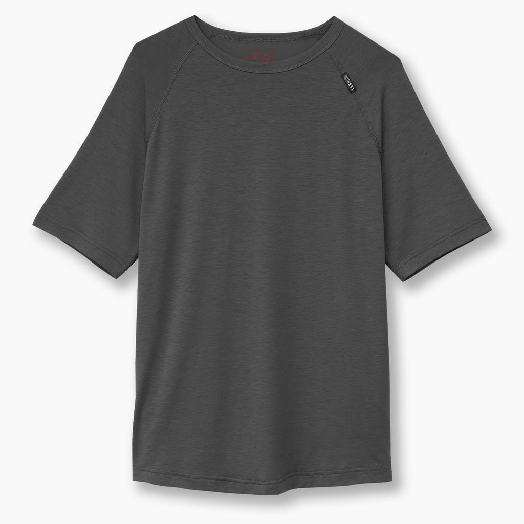 KETL Mtn Departed Featherweight Performance Travel Tee - Men's Athletic Lightweight Packable Short Sleeve Shirt Grey
