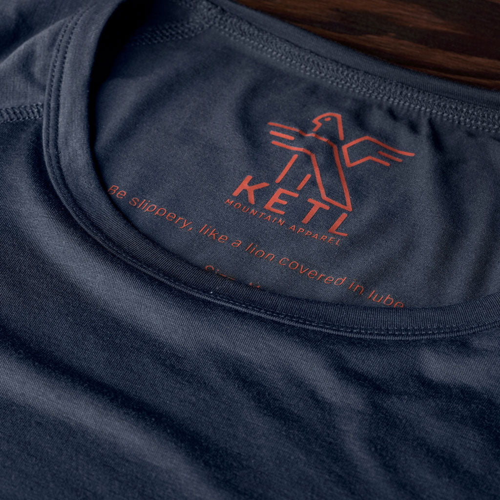 KETL Mtn Departed Featherweight Performance Travel Tee - Men's Athletic Lightweight Packable Long Sleeve Shirt Navy - T-Shirt - Departed Featherweight Performance Tee (LS)