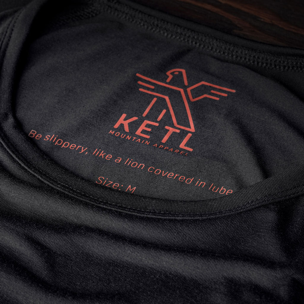 KETL Mtn Departed Featherweight Performance Travel Tee - Men's Athletic Lightweight Packable Long Sleeve Shirt Black - T-Shirt - Departed Featherweight Performance Tee (LS)