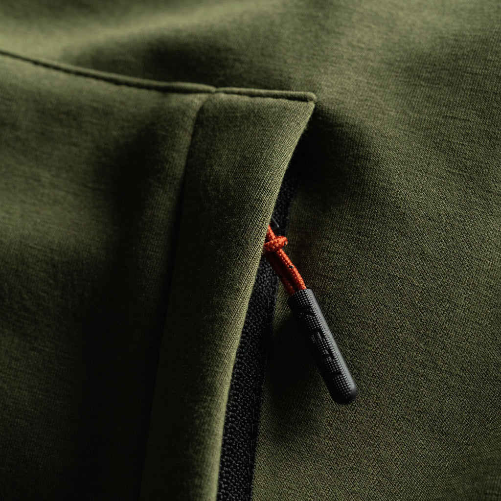 KETL Mtn Folly Active Travel Hoodie - Zipper Pockets, Stretchy, Breathable - Men's Pullover V.2 Green