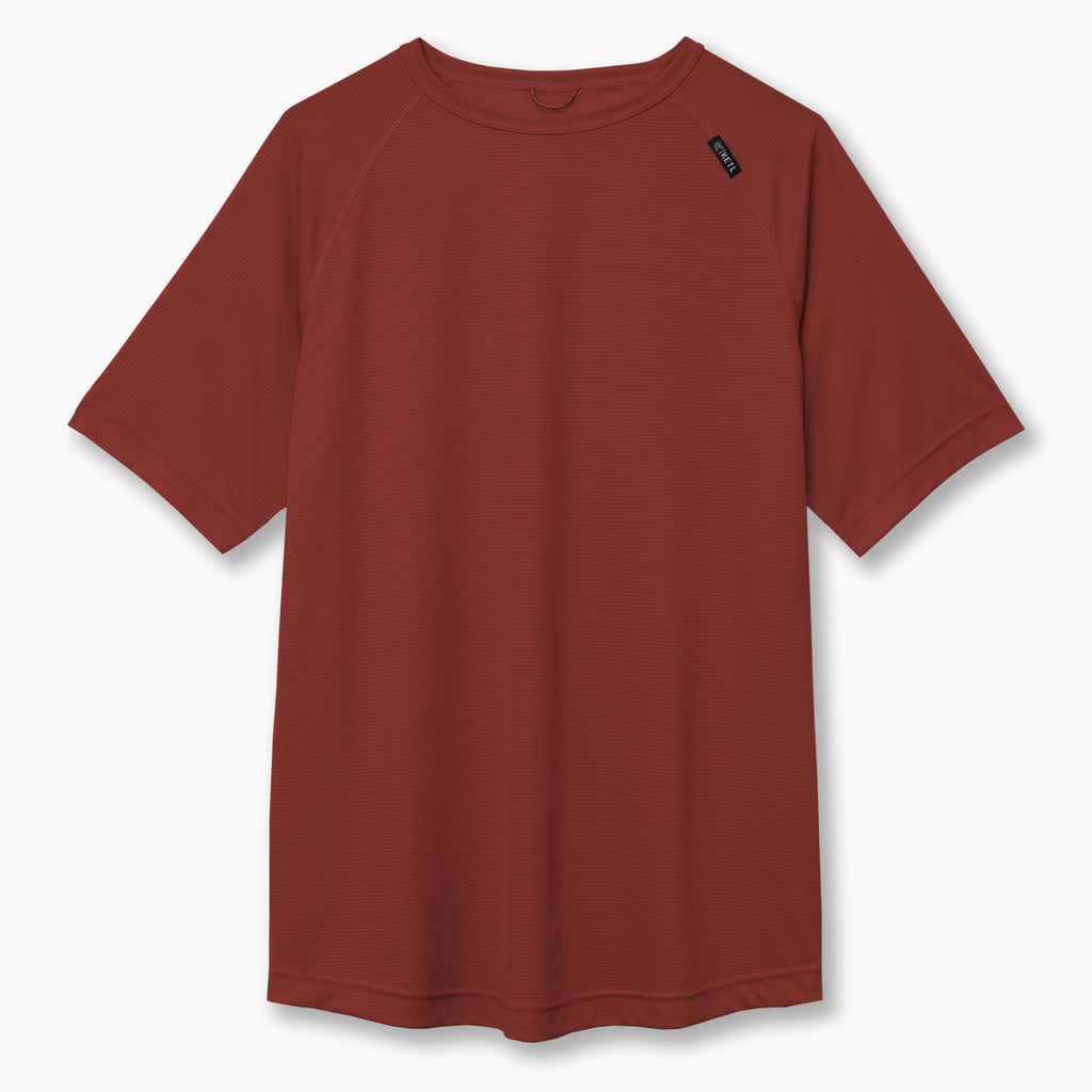 Ketl Mtn Nofry Sun Shirt Short Sleeve - SPF/UPF 30+ Sun Protection Shirt Lightweight For Summer Travel - Maroon Men's T-Shirt Nofry Sun Shirt SS