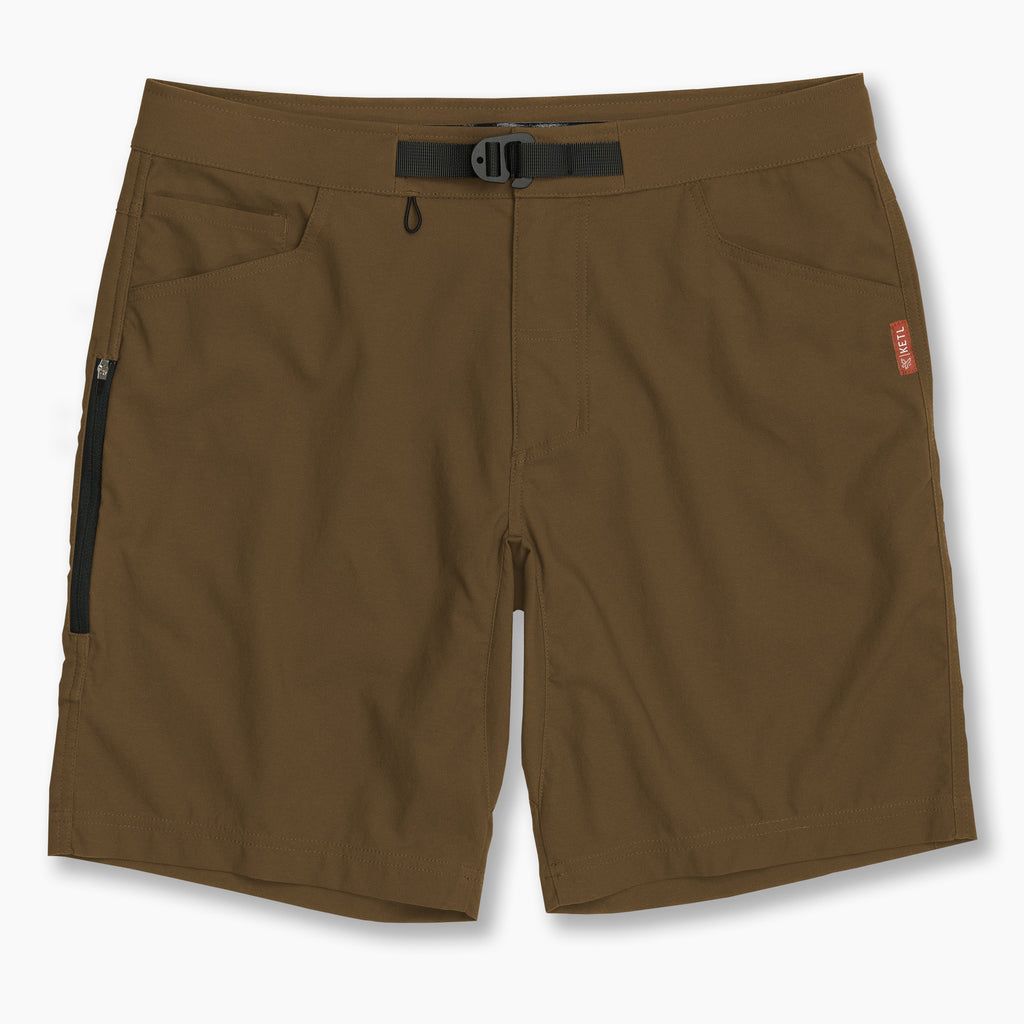 KETL Mtn Shenanigan Hiking Shorts - Lightweight, Stretchy, Packable Men's Travel Shorts Brown Men's