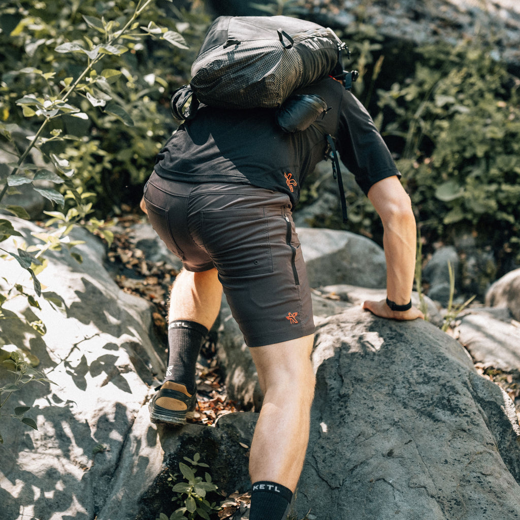 KETL Mtn Shenanigan Hiking Shorts - Lightweight, Stretchy, Packable Men's Travel Shorts Grey Men's - Short/Bib Short - Shenanigan Short 9"