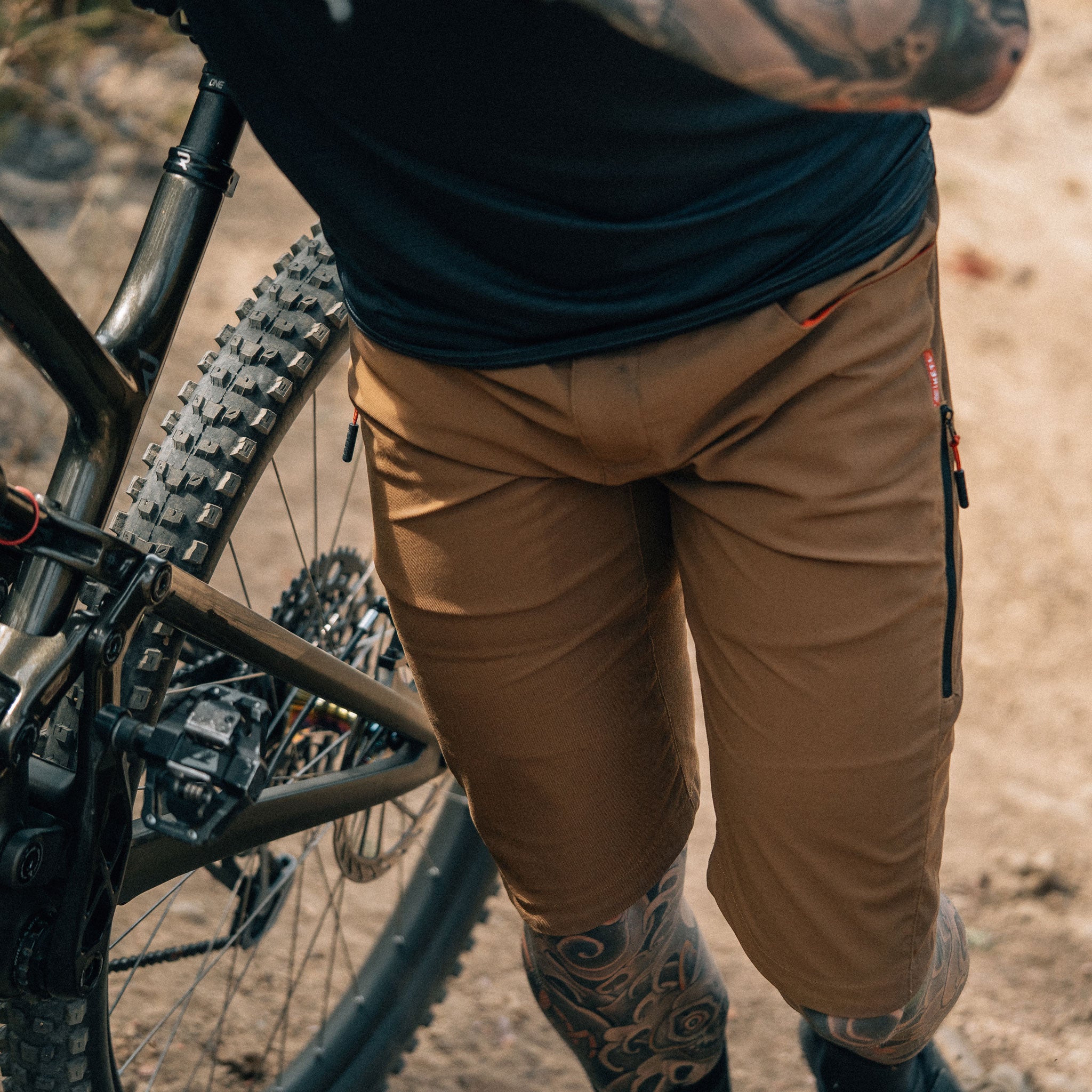 KETL Mtn Skid Mark MTB Shorts Lightweight Zipper Pockets Men s Mountain Biking Shorts Brown