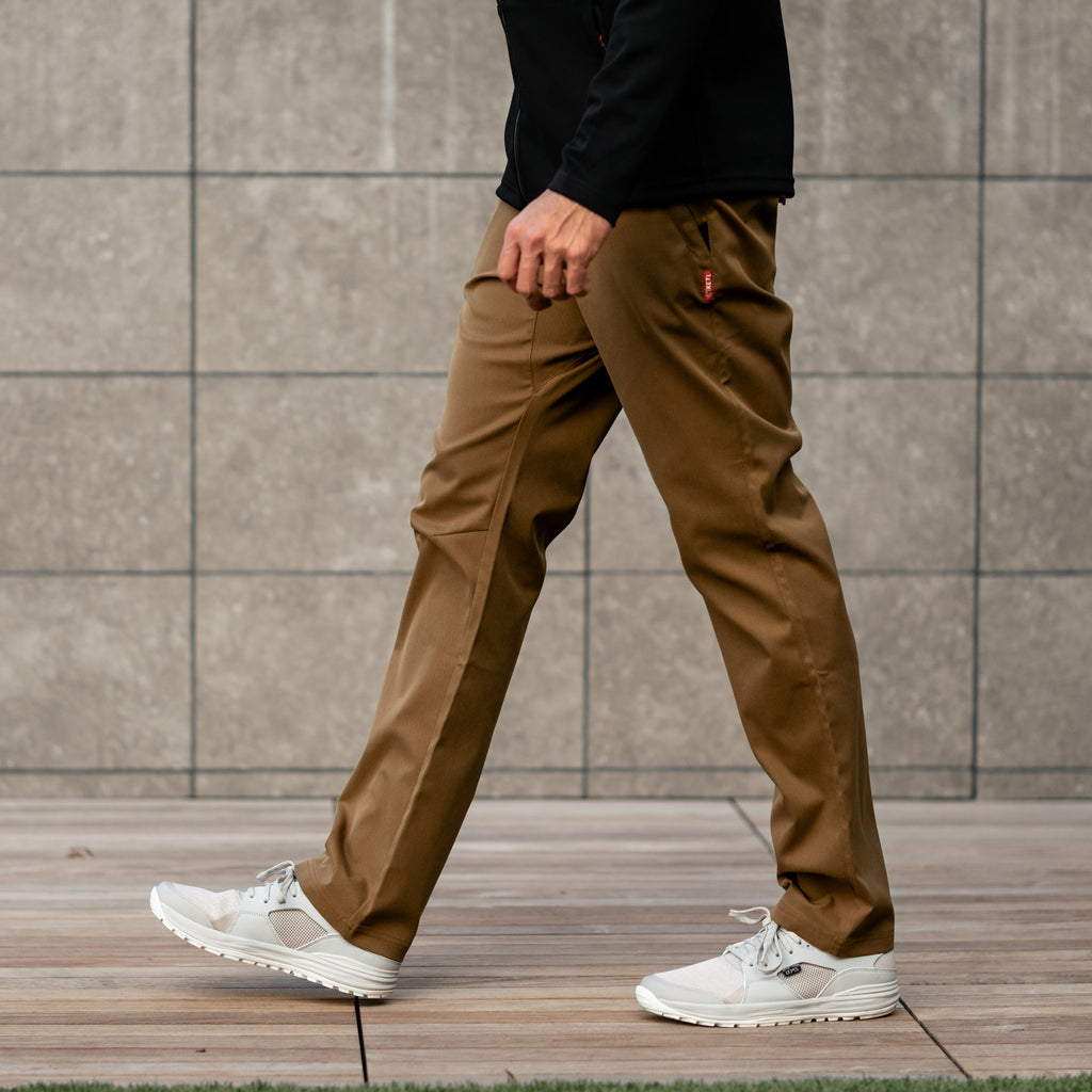 Ketl Mtn Tomfoolery Travel Pant Straight Fit 32" Inseam: Stretchy, Packable, Casual Chino Style W/ Zipper Pockets - Brown Men's Casual Pants Tomfoolery Travel Pant 32"