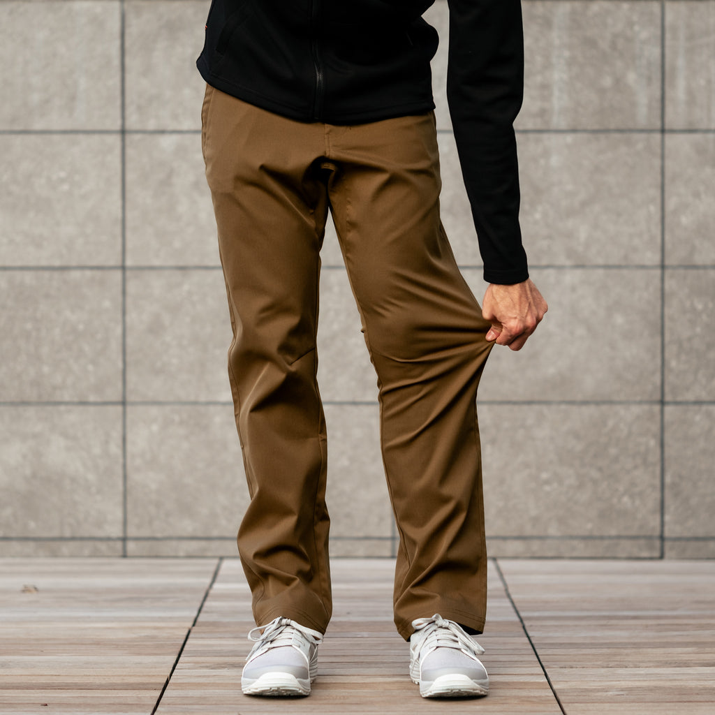 Ketl Mtn Tomfoolery Travel Pant Straight Fit 34" Inseam: Stretchy, Packable, Casual Chino Style W/ Zipper Pockets - Brown Men's - Casual Pants - Tomfoolery Travel Pant 34"