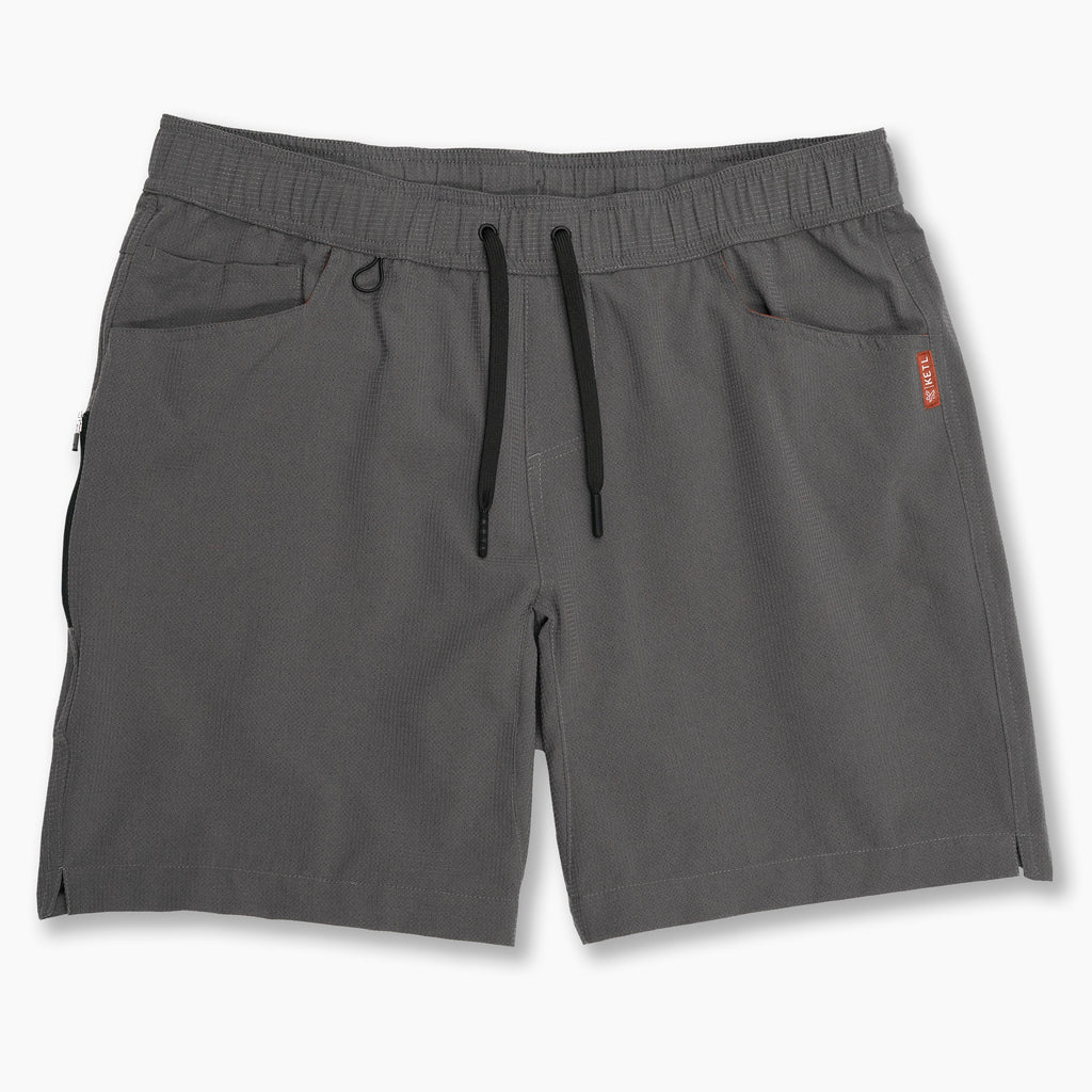 KETL Mtn Vent Lightweight Shorts 7" Inseam: Summer Hiking & Travel - Ultra-Breathable Airflow Stretch Grey Men's Short/Bib Short Vent Lightweight Shorts 7"