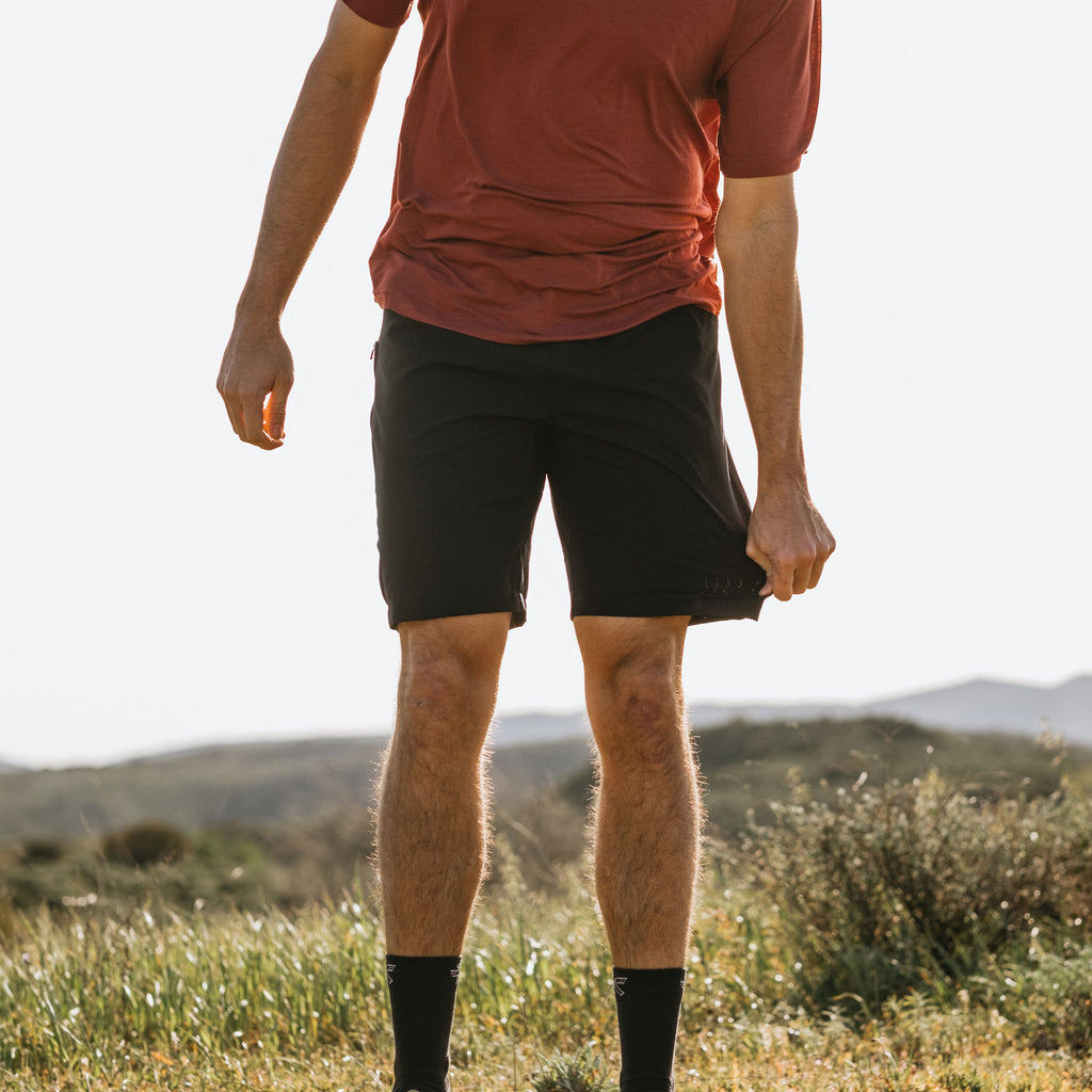 KETL Mtn Vent Lightweight Shorts 9" Inseam: Summer Hiking & Travel - Ultra-Breathable Airflow Stretch Black Men's Short/Bib Short Vent Lightweight Shorts 9"
