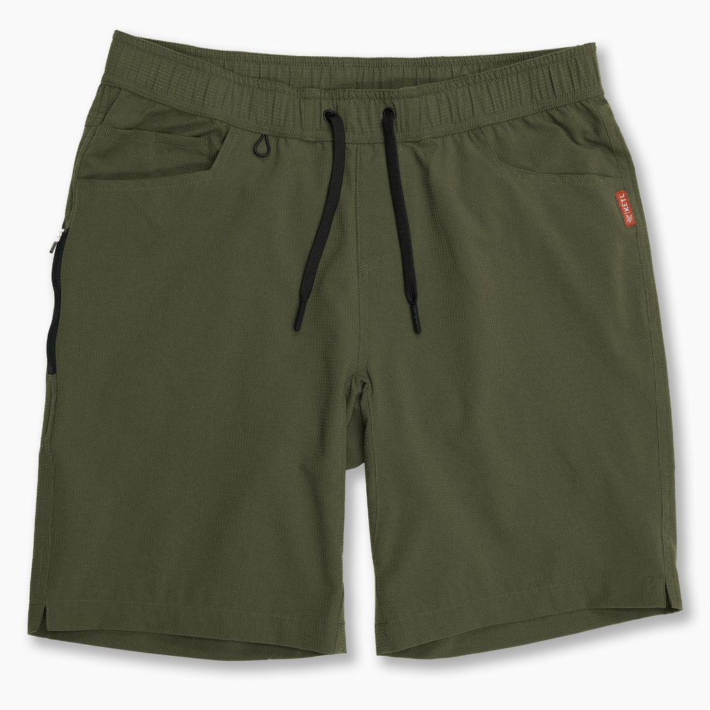 KETL Mtn Vent Lightweight Shorts 9" Inseam: Summer Hiking & Travel - Ultra-Breathable Airflow Stretch Pine Men's Short/Bib Short Vent Lightweight Shorts 9"