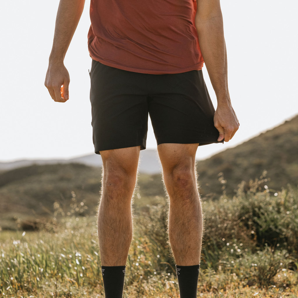 KETL Mtn Vent Lightweight Shorts 7" Inseam: Summer Hiking & Travel - Ultra-Breathable Airflow Stretch Black Men's - Short/Bib Short - Vent Lightweight Shorts 7"