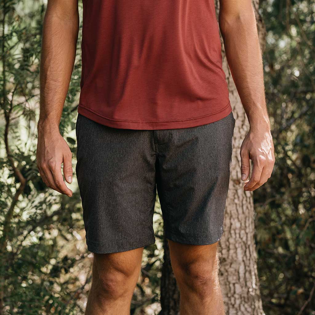 KETL Mtn Virtue Hybrid Shorts V3 9" Inseam: Swim, Hike, Travel, Lounge, Bike - Men's Hiking Chino Style Lightweight Charcoal - Short/Bib Short - Virtue V.3 9" Hybrid Shorts