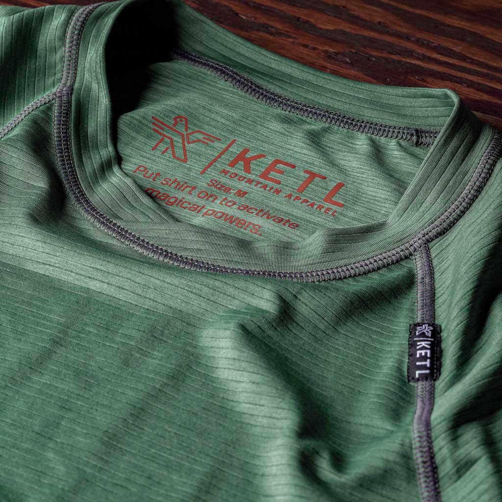 KETL Mtn Wayward Casual MTB Long Sleeve Jersey - Durable, Breathable, Zipper Pocket Men's Mountain Bike Shirt Green Men's - Jersey - Wayward LS Jersey