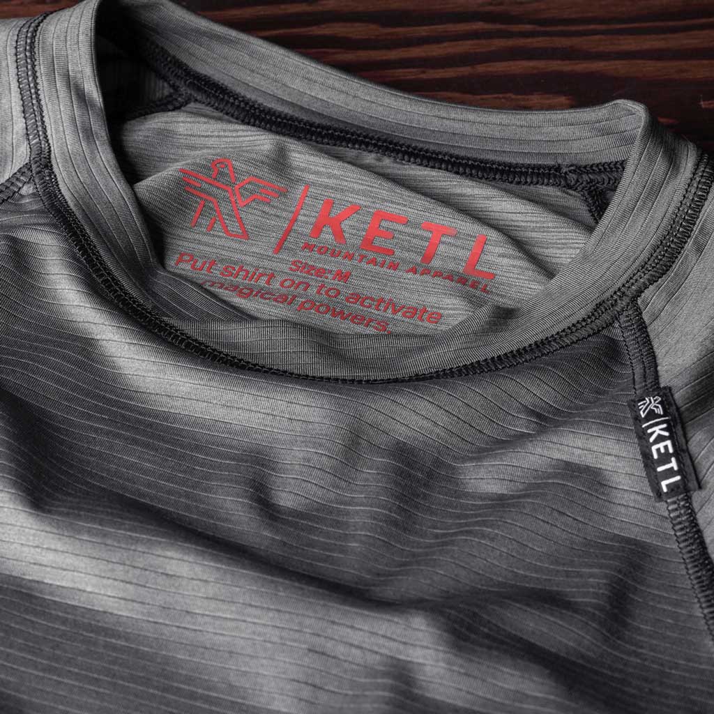 KETL Mtn Wayward Casual MTB Long Sleeve Jersey - Durable, Breathable, Zipper Pocket Men's Mountain Bike Shirt Grey Men's - Jersey - Wayward LS Jersey