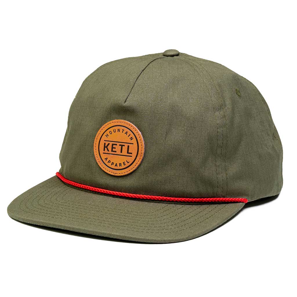KETL Mtn Rambler Rip Stop Unstructured Hat Moss/Red One Size MPN: RRS.HAT.MOSS Hats Rip Stop Unstructured Hat