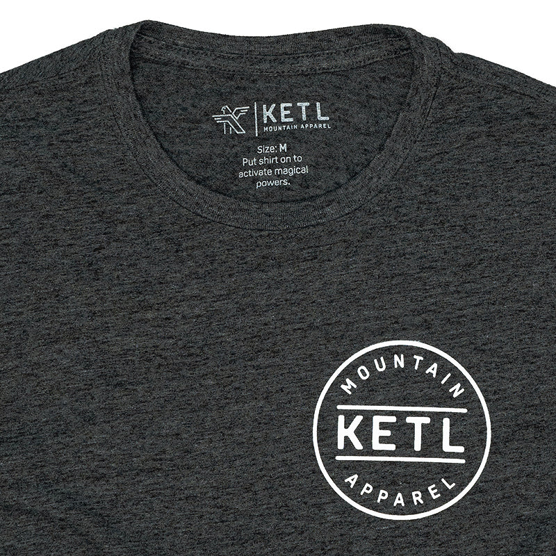 KETL Mtn Tri-Blend Tech Tee: Athletic Performance Shirt That's Magically Soft & Quick Dry - Black Men's - T-Shirt - Subliminal Messaging Tech Tee