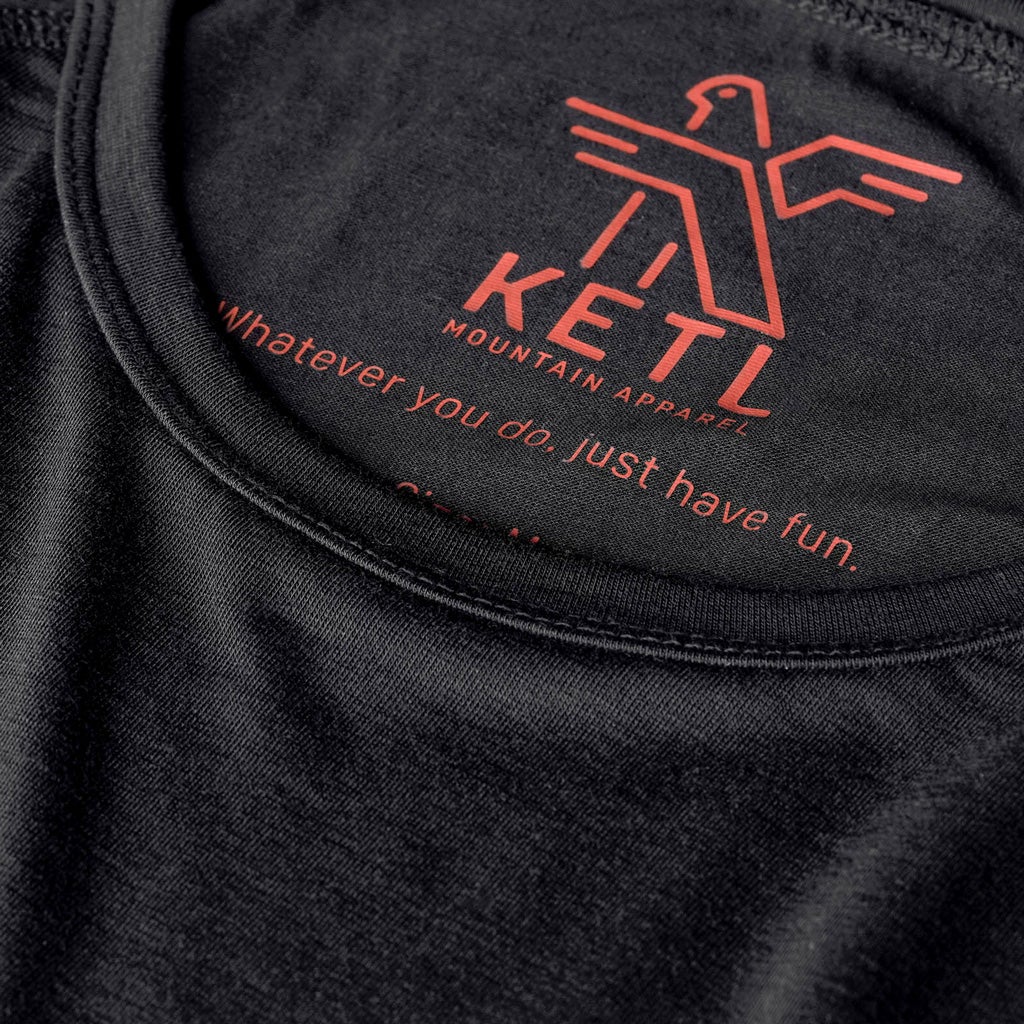 KETL Mtn Departed Featherweight Performance Travel Tee - Men's Athletic Lightweight Packable Short Sleeve Shirt Black - T-Shirt - Departed Featherweight Performance Tee (SS)