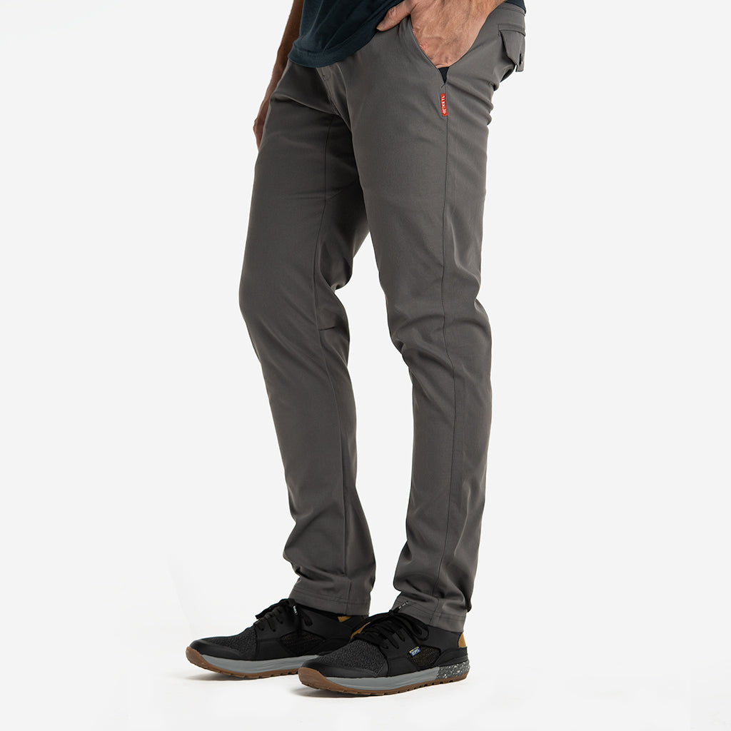 KETL Mtn Tomfoolery Travel Pants 34" Inseam: Stretchy, Packable, Casual Chino Style W/ Zipper Pockets - Grey Men's - Casual Pants - Tomfoolery Travel Pant 34"