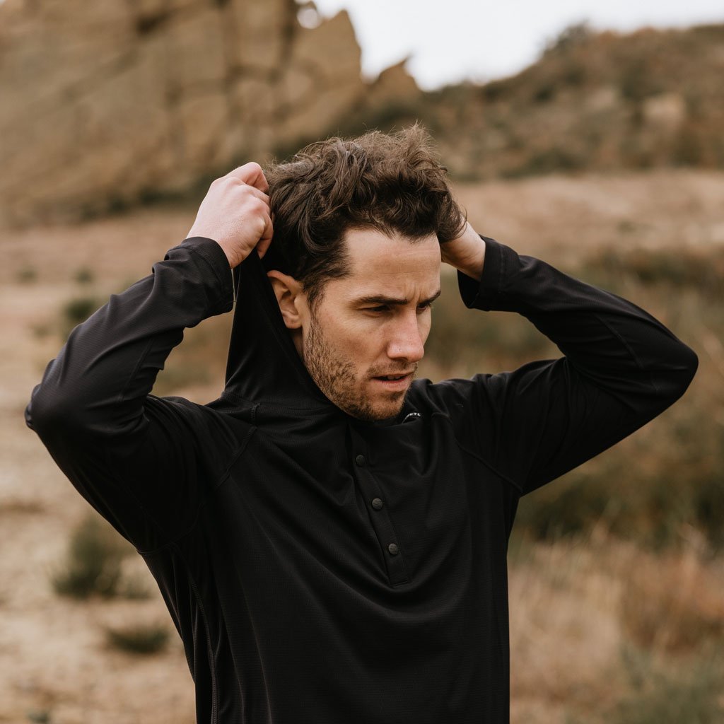 KETL Mtn Nofry Sun Hoodie SPF UPF 30 Sun Protection Shirt Lightweight For Summer Travel Black Men s