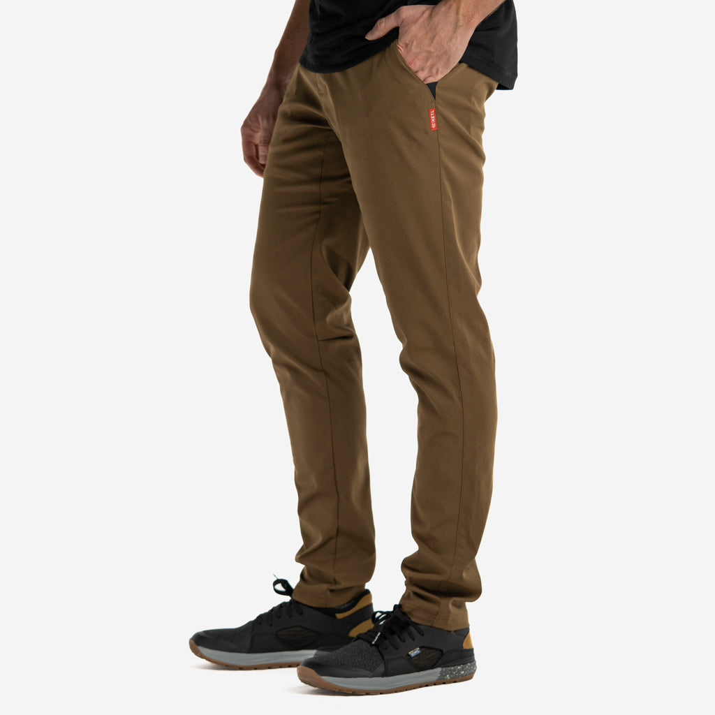 KETL Mtn Tomfoolery Travel Pants 34" Inseam: Stretchy, Packable, Casual Chino Style W/ Zipper Pockets - Brown Men's - Casual Pants - Tomfoolery Travel Pant 34"